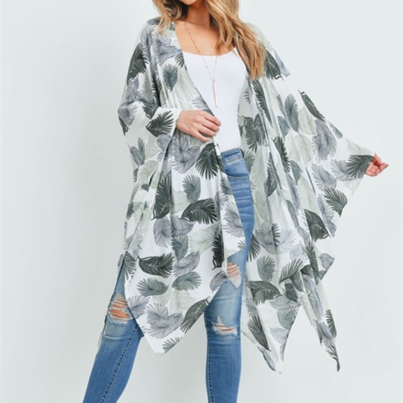 Palm Leaf Kimono Print - Picture 2 of 8